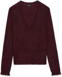 Zadig & Voltaire - Rivy V-Neck Long-Sleeve Sweater - Lyst