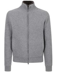 Herno - Resort Ribbed-Knit Wool Cardigan - Lyst