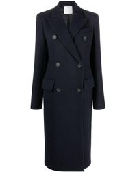Sportmax - Double-breasted Padded Shoulder Peacoat - Lyst