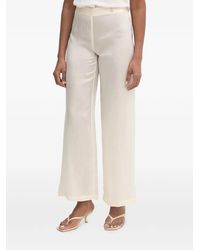 Patrizia Pepe - Logo-Plaque Wide-Leg Trousers - Lyst