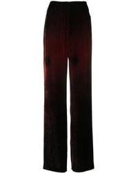 Alberta Ferretti - Gradient-Effect Velvet-Texture Straight Trousers - Lyst