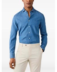 Hackett - Kent Cutaway-Collar Denim Shirt - Lyst