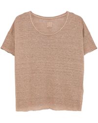 120% Lino - Raw-Edge Linen T-Shirt - Lyst