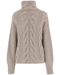 KHAITE - Nico Cable-Knit Turtleneck Sweater - Lyst