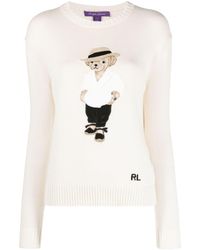 Ralph Lauren Collection - Gerippter Pullover mit Polo Bear - Lyst