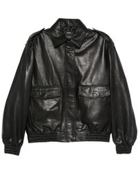 Arma - Leather Bomber Jacket - Lyst