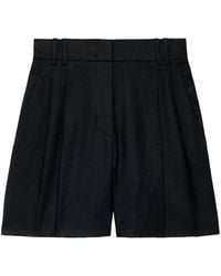 Another Tomorrow - Linen Pleated Shorts - Lyst