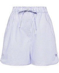 forte_forte - Gingham-Check Cotton Shorts - Lyst