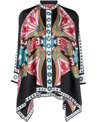 La DoubleJ - Lotus-print Silk Foulard Shirt - Lyst