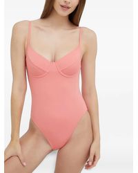 MICHAEL Michael Kors - Underwired Logo-Plaque Swimsuit - Lyst