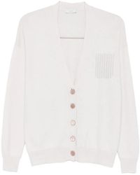 Peserico - Bead-Embellished V-Neck Cardigan - Lyst