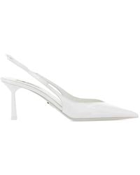 Prada - Slingback-Pumps Aus Lackleder - Lyst