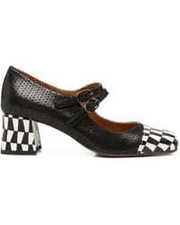 Chie Mihara - Volcano Check-Pattern Double-Strap Pumps - Lyst