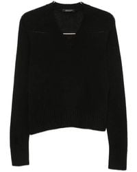 Aragona - V-Neck Ribbed-Trim Sweater - Lyst