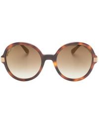 Jimmy Choo - Lunettes De Soleil Rondes Adria À Effet Écailles De Tortue - Lyst