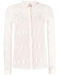 Fabiana Filippi - Lace-Detail Semi-Sheer Shirt - Lyst