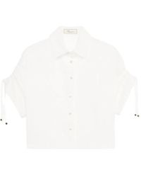 Blumarine - Cropped Button-Up Shirt - Lyst