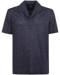 ZEGNA - Slub-Texture Spread-Collar Polo Shirt - Lyst