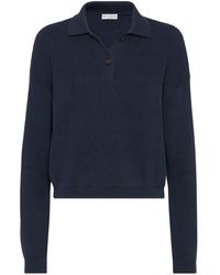 Brunello Cucinelli - Ribbed-Knit Cotton Polo Shirt - Lyst