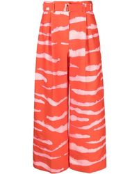Christian Wijnants - Pliza Abstract-print Pleated Trousers - Lyst