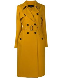 Paule Ka Belted Midi Trench Coat - Yellow