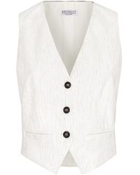Brunello Cucinelli - Pinstripe-Pattern Waistcoat - Lyst