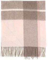 Purotatto - Check-Pattern Fringed Scarf - Lyst