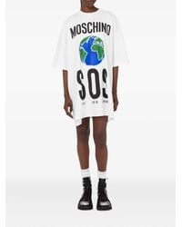 Moschino - Mini Globe-Print T-Shirt Day Dress - Lyst