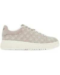 Emporio Armani - Logo-Print Clow-Top Sneakers - Lyst