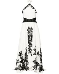 Saiid Kobeisy - Floral-Embroidered Neoprene Gown - Lyst