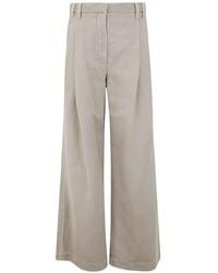 Brunello Cucinelli - Wide-Leg Pleated Trousers - Lyst