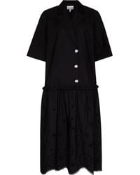 Ganni - Broderie-Anglaise Shirt Dress - Lyst