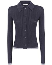 Nuur - Ribbed-Knit Button-Up Shirt - Lyst