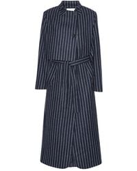 Henrik Vibskov - Pinstripe Belted Single Breasted Coat - Lyst