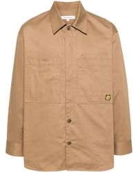 Maison Kitsuné - Hemdjacke Aus Gabardine Mit Fuchs - Lyst