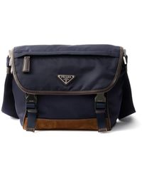 Prada - Small Re-Nylon And Leather Messenger Bag - Lyst