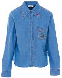 RIXO London - Edaline Embroidery Long-Sleeve Shirt - Lyst