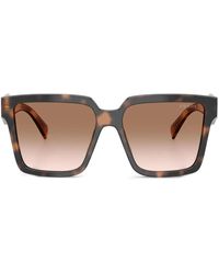 Prada - Tortoiseshell-Effect Square Sunglasses - Lyst