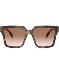 Prada - Tortoiseshell-Effect Square Sunglasses - Lyst