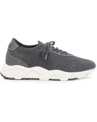 Peserico - Lace-Up Panelled Sneakers - Lyst
