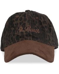 MC2 Saint Barth - Baseballkappe Aus Cord Mit Leopardenprint - Lyst