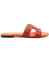 Santoni - Double-buckle Calf-leather Sandals - Lyst