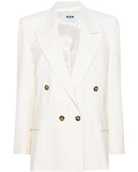 MSGM - Double-Breasted Peak-Lapels Blazer - Lyst