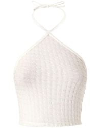 Missoni - Top Van Lamé Viscose Met Raschel Afwerking En Halternek - Lyst