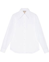 Gucci - Embroidered Cotton-poplin Shirt - Lyst