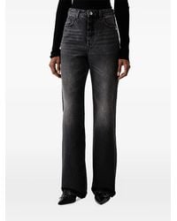Patrizia Pepe - Faded-Effect Fly-Motif Jeans - Lyst