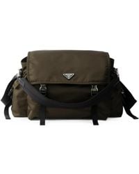 Prada - Explore Re-Nylon And Leather Bag - Lyst