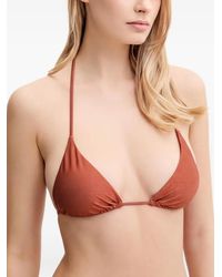 Guess - Shimmer-Effect Triangle Bikini Top - Lyst
