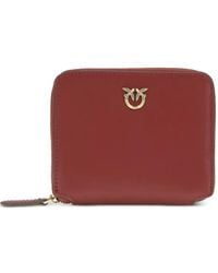Pinko - Zip-Around Appliqué Leather Wallet - Lyst