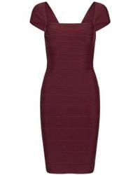 ROTATE BIRGER CHRISTENSEN - Midi Fitted Knit Dress Dark - Lyst